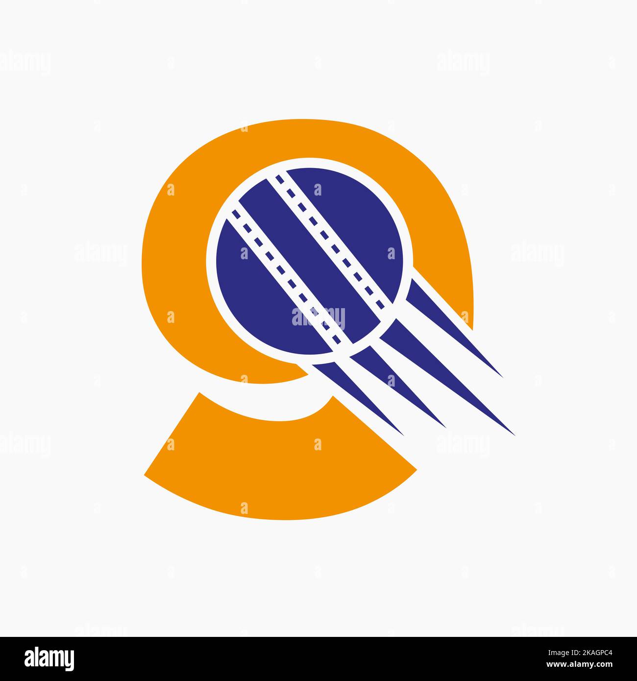Letter 9 Cricket Logo Concept With Moving Cricket Ball Icon. Cricket Sports Logotype Symbol Vector Template Stock Vector