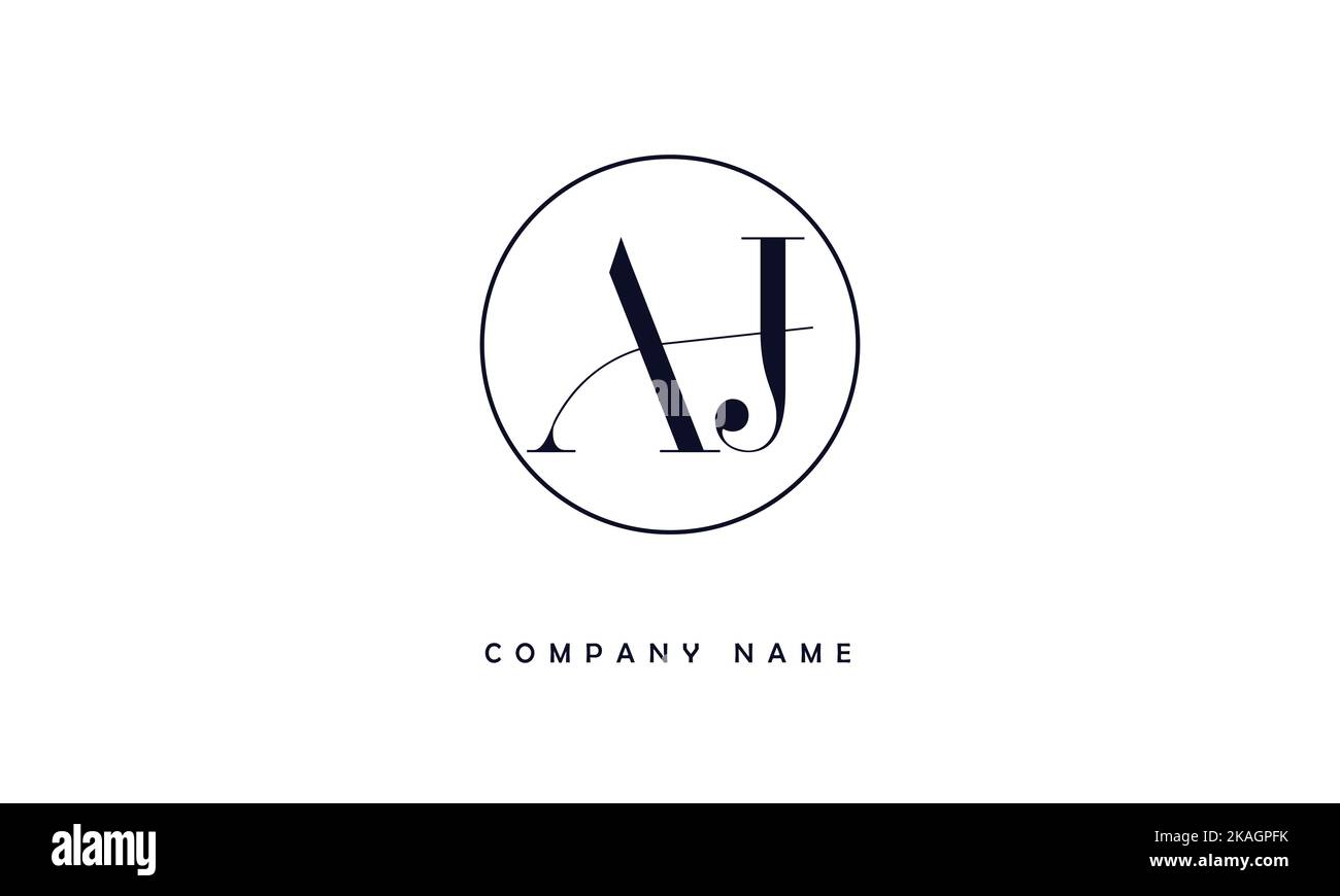 AJ, JA Abstract Letters Logo Monogram Stock Vector