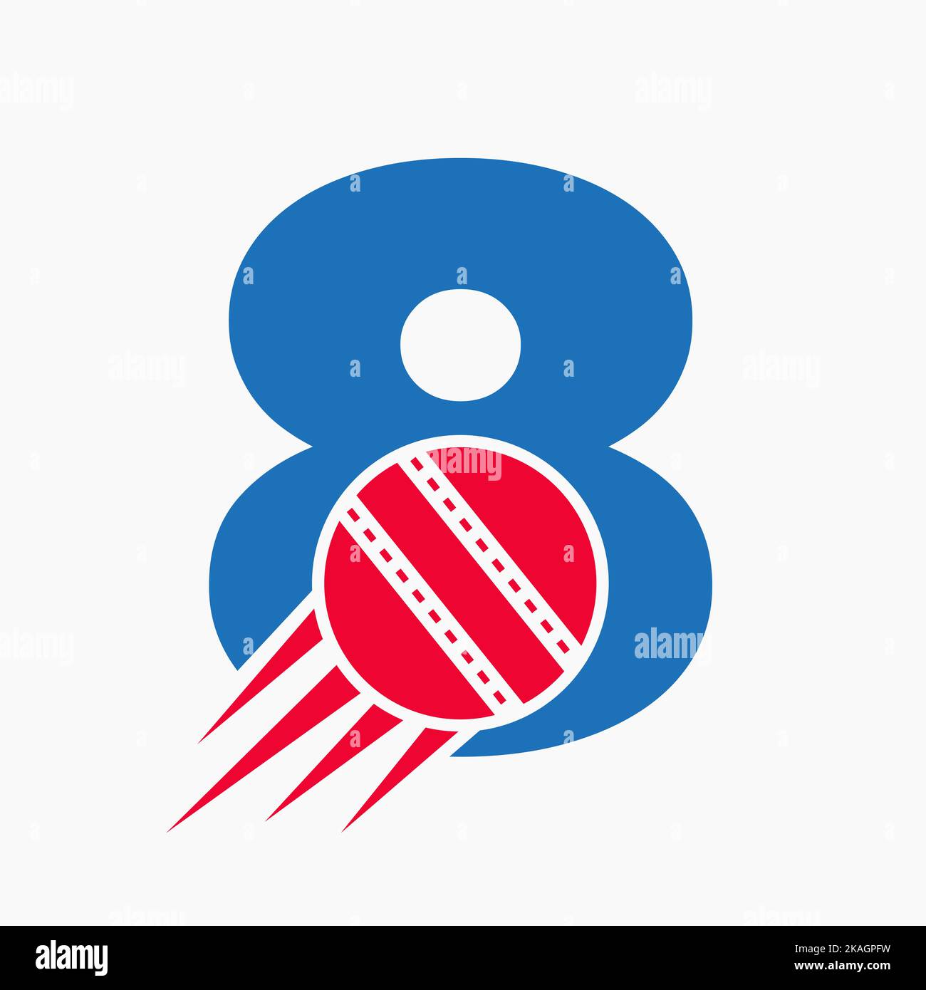 Letter 8 Cricket Logo Concept With Moving Cricket Ball Icon. Cricket ...