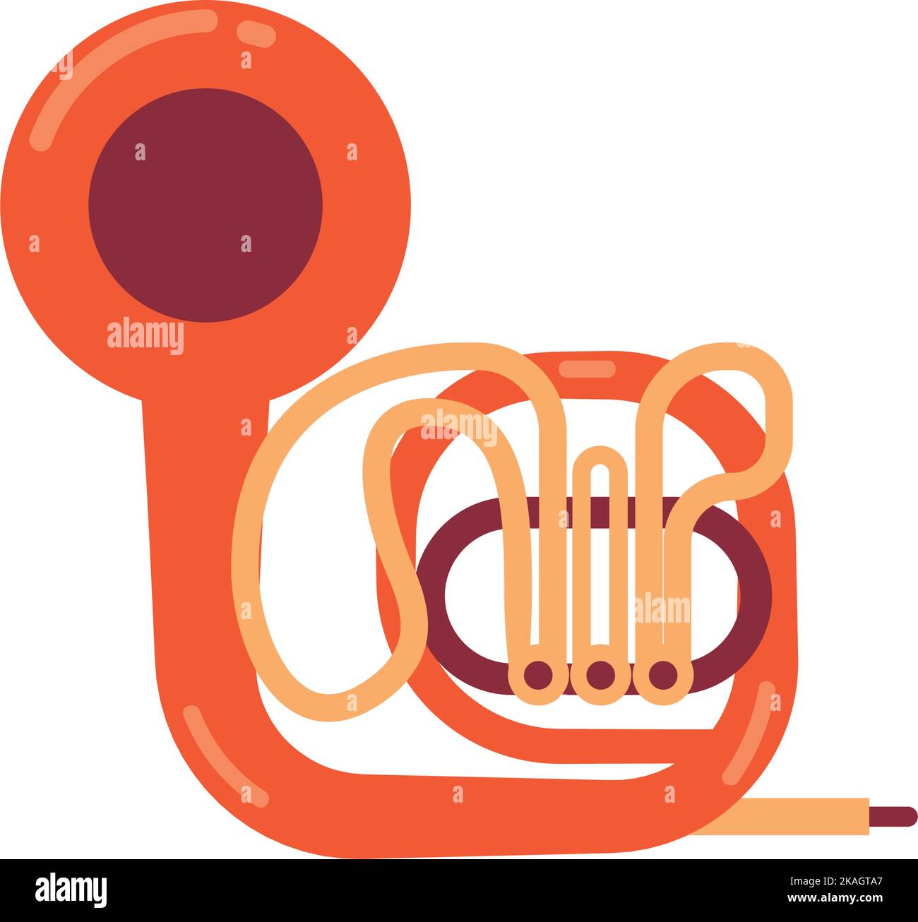 flat french horn Stock Vector Image & Art Alamy