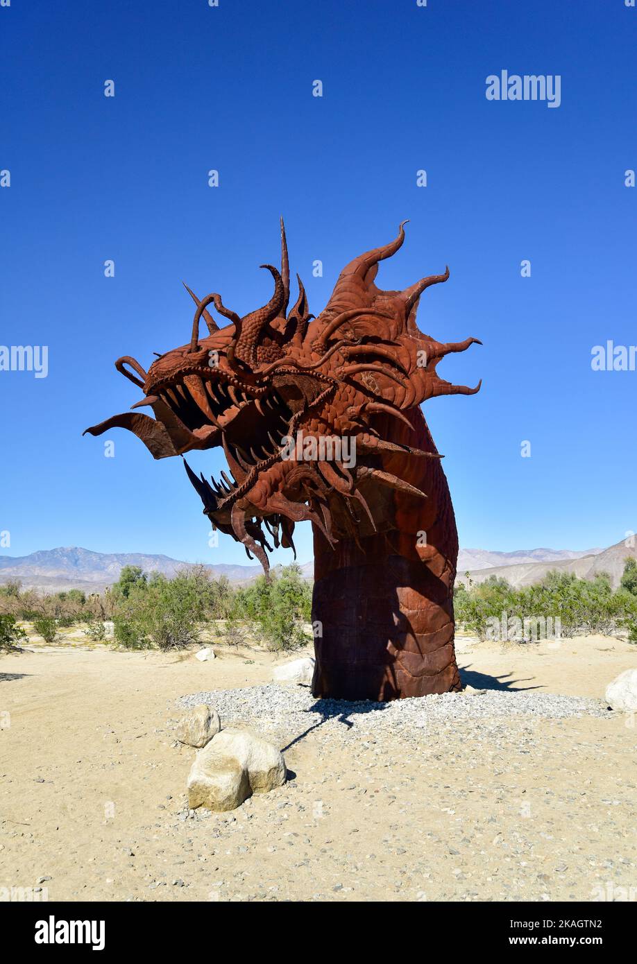 Galleta Meadows Sky Art Sculptures in Borrego Springs, California Stock Photo