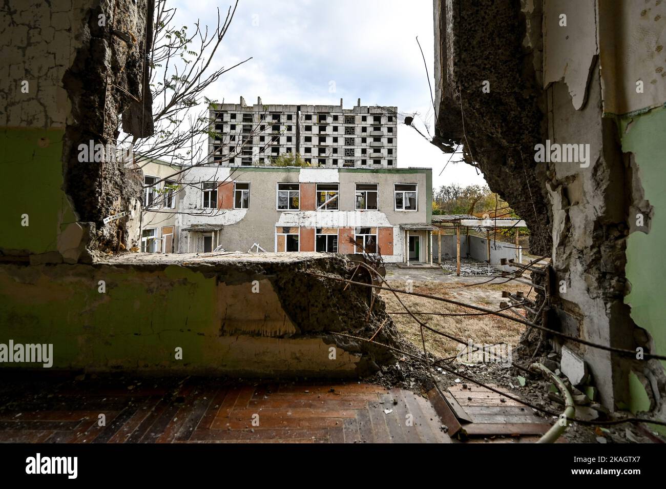 Non Exclusive STEPNOHIRSK, UKRAINE NOVEMBER 2, 2022 A destroyed