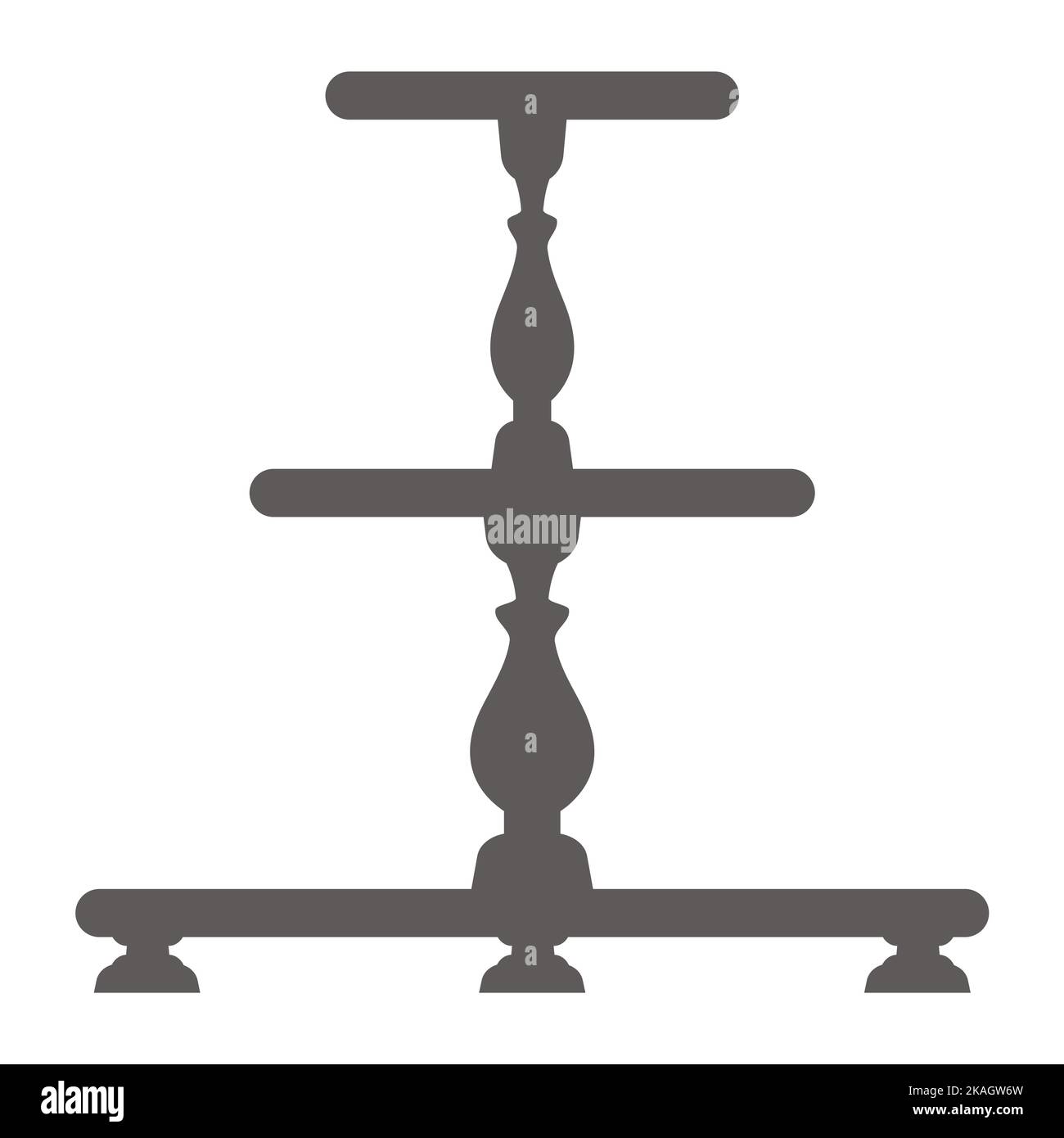 Cake stand in flat icon style. Empty tray for fruit and desserts