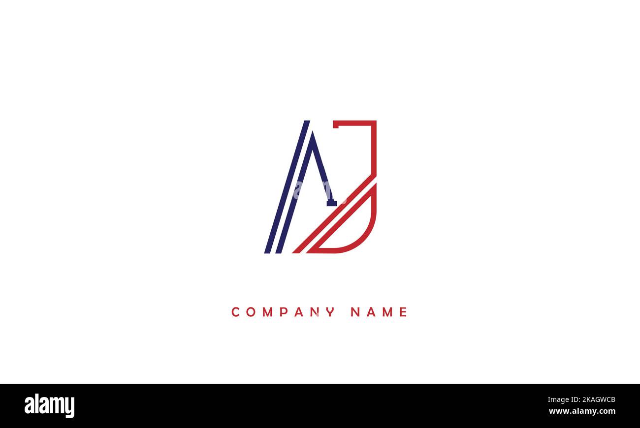 AJ, JA Abstract Letters Logo Monogram Stock Vector