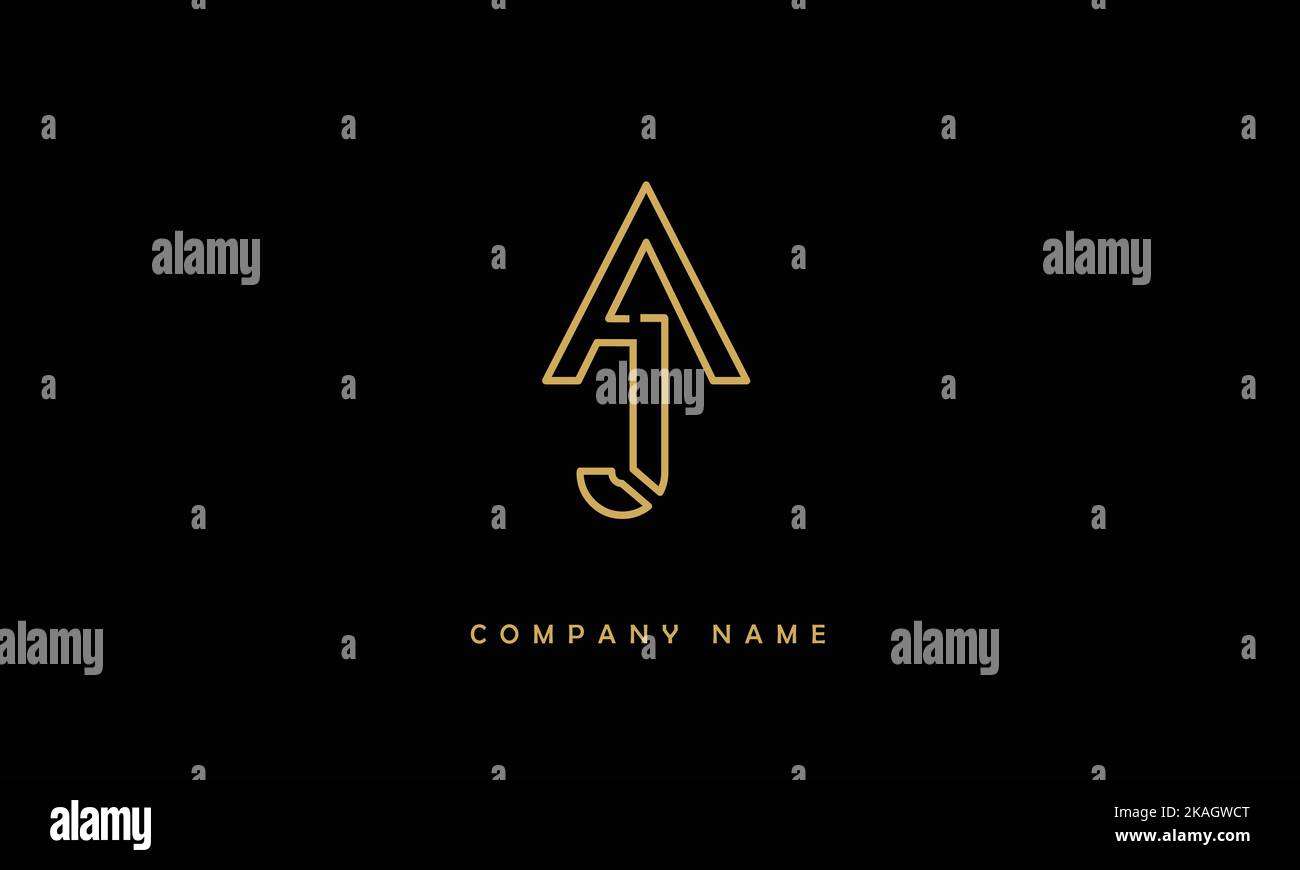 AJ, JA Abstract Letters Logo Monogram Stock Vector