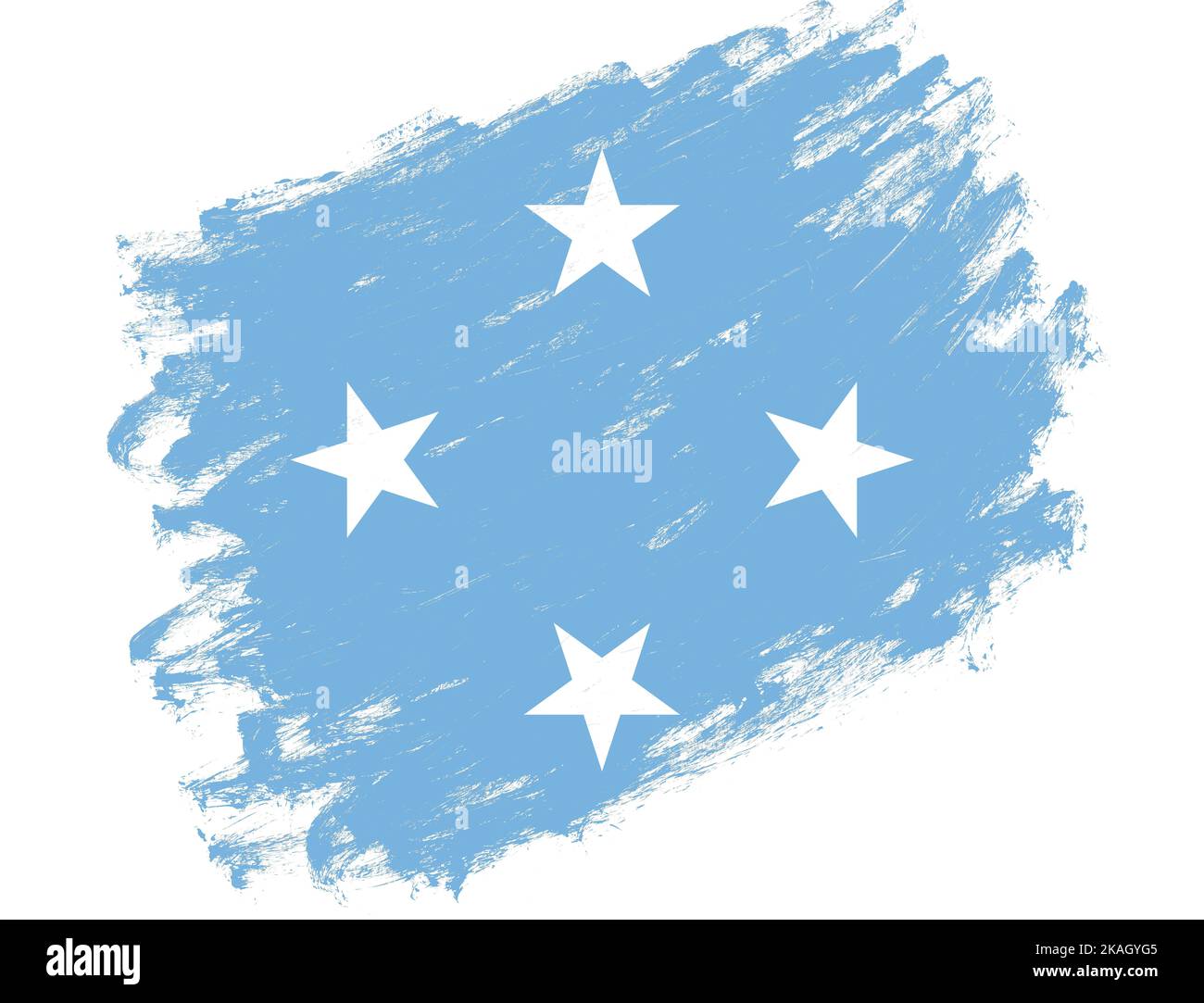 Federated states of micronesia flag painted on a grunge brush stroke ...