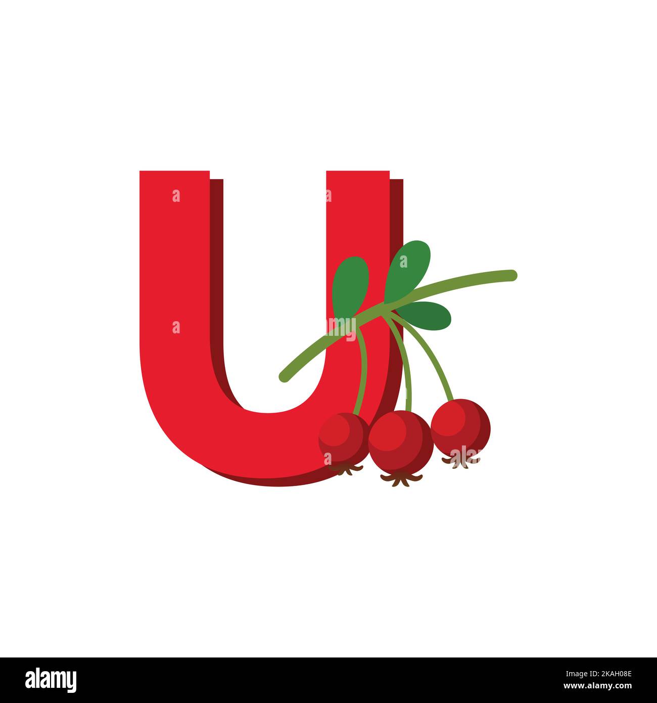 Alphabet Fruits Ugni Fruit, Clip Art Vector, Illustration for kids