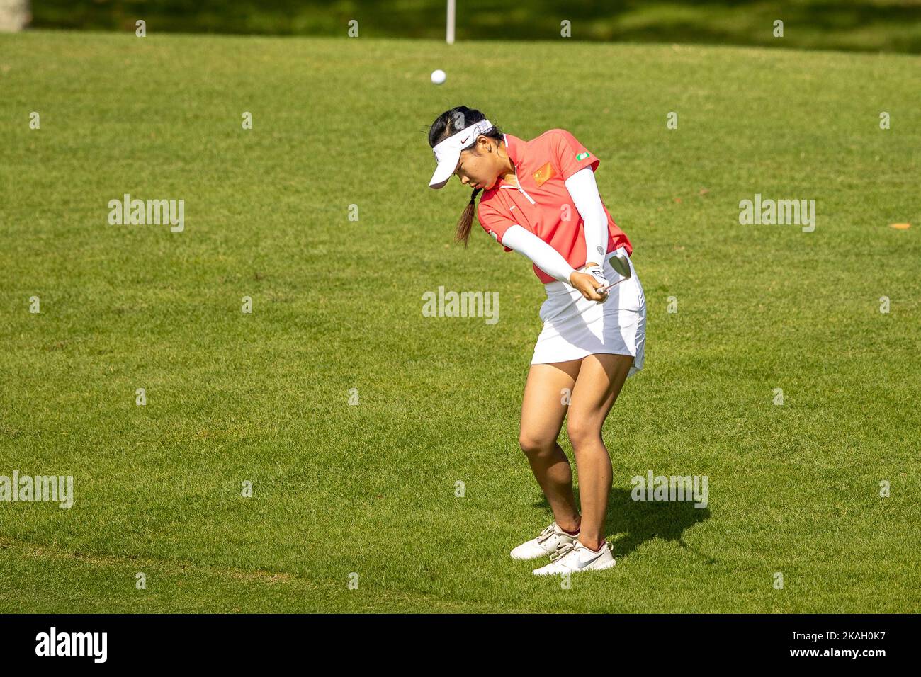 CHONBURI, THAILAND - NOVEMBER 3: Lei Ye of China on hole 8 during the first round at the Women Amateur Asia-Pacific Championship 2022 at Siam Country Club, Waterside on November 3, 2022 in CHONBURI, THAILAND (Photo by Peter van der Klooster/Alamy Live News) Stock Photo