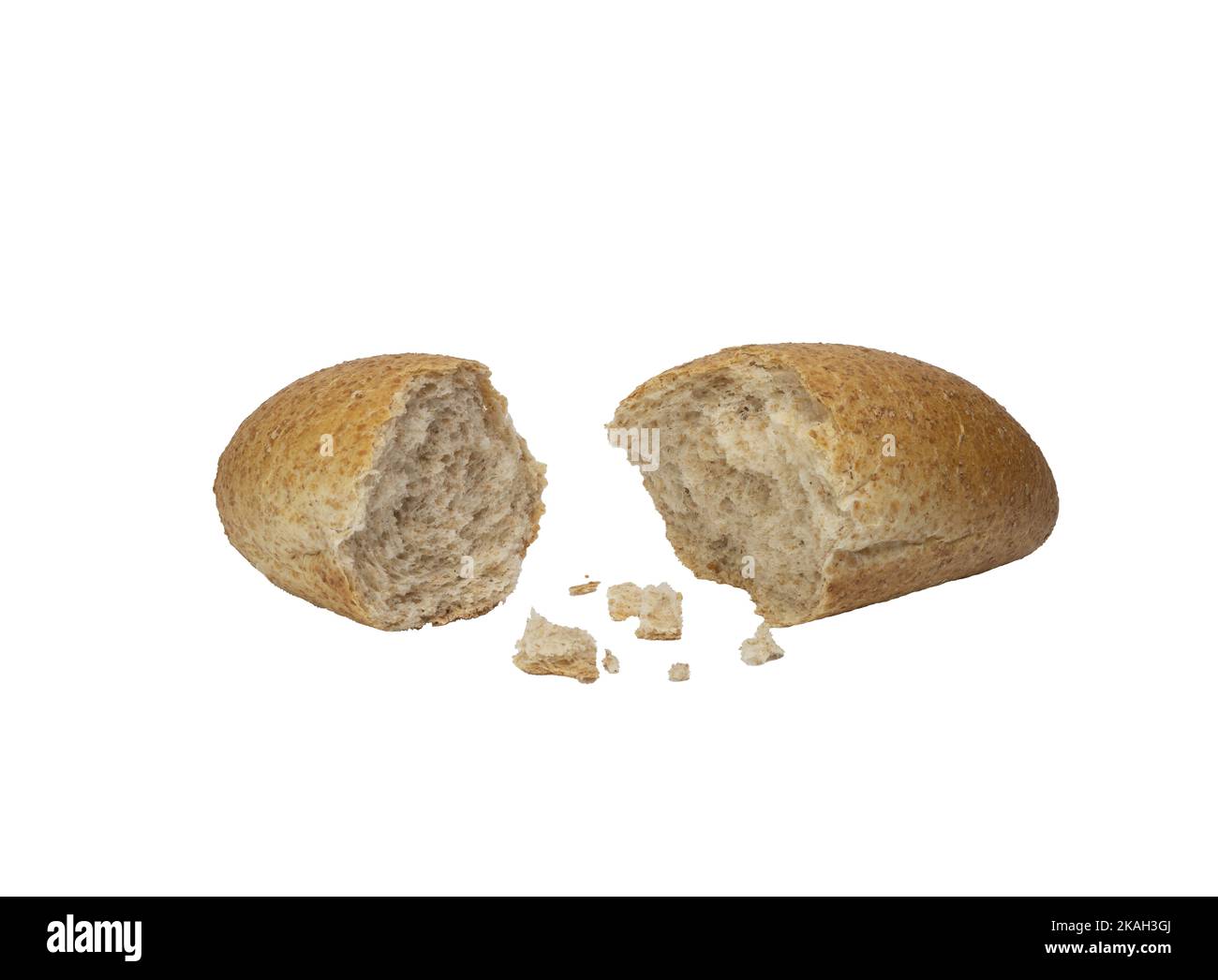 a loaf of bread broken on a transparent background Stock Photo Alamy