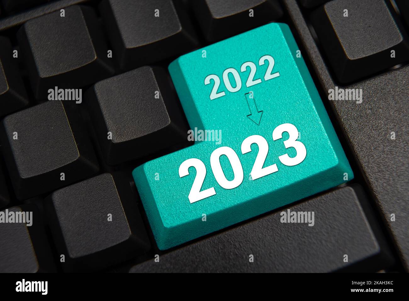 Enter 2023 on the keyboard. A concept changing from 2022 to 2023 Stock ...
