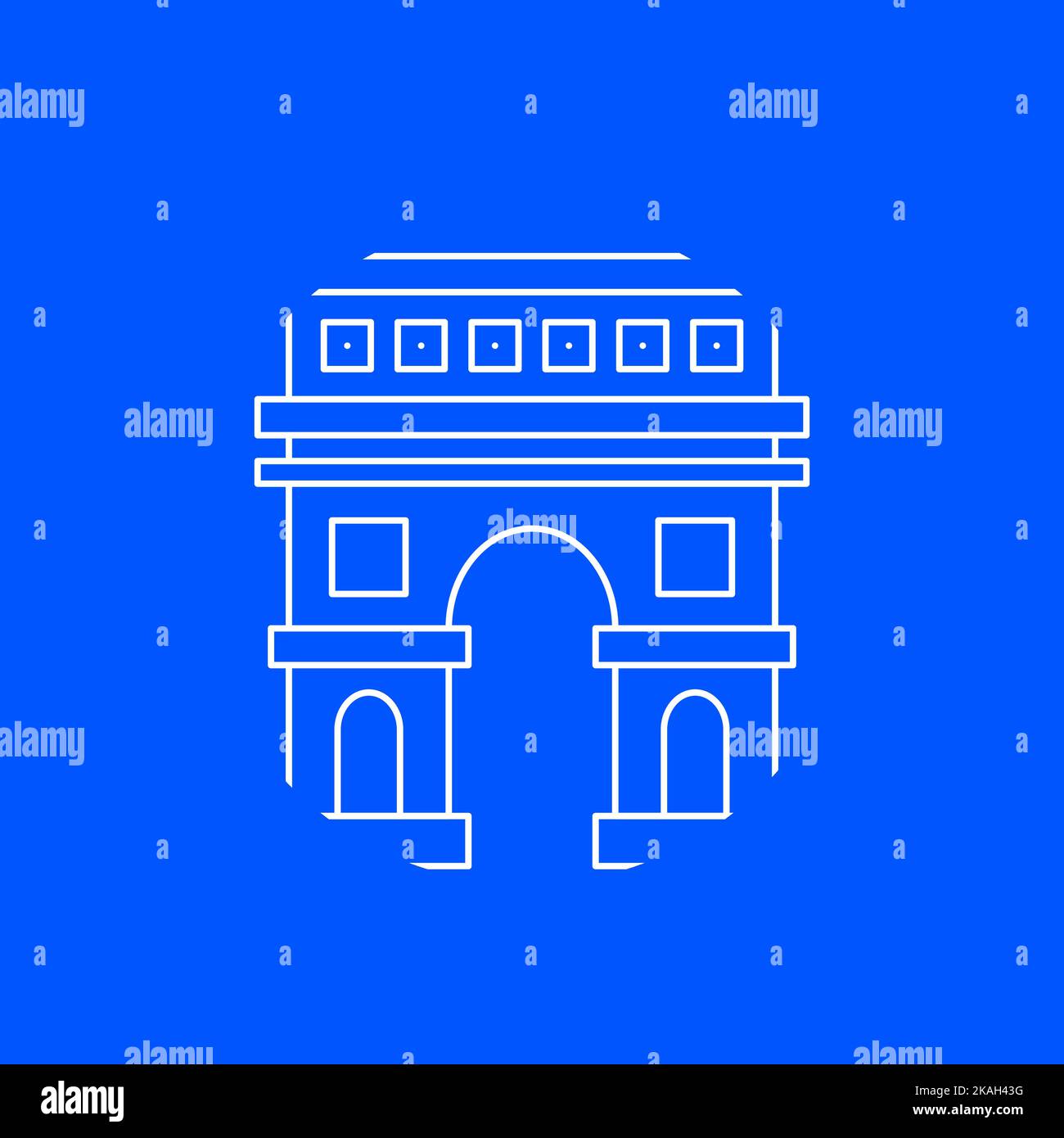 Arc De Triumphe De L Etoile Circle Stock Vector