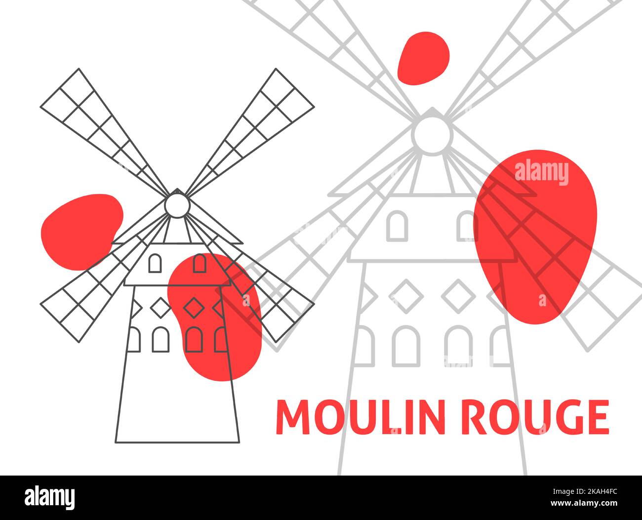 Moulin Rouge Banner Concept Stock Vector