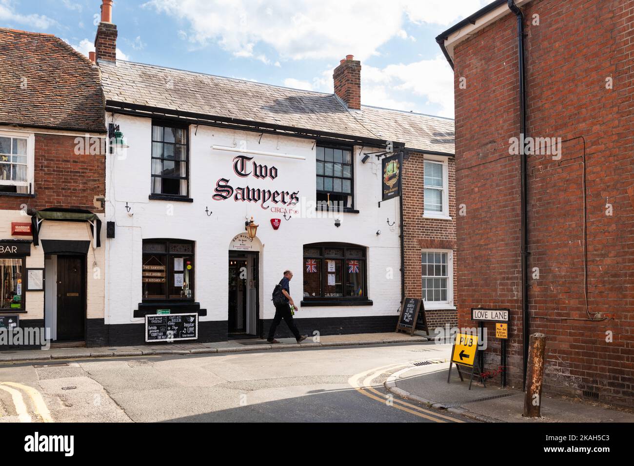Two Sawyers Pub, Ivy Lane, Canterbury, Kent, England, UK Stock Photo