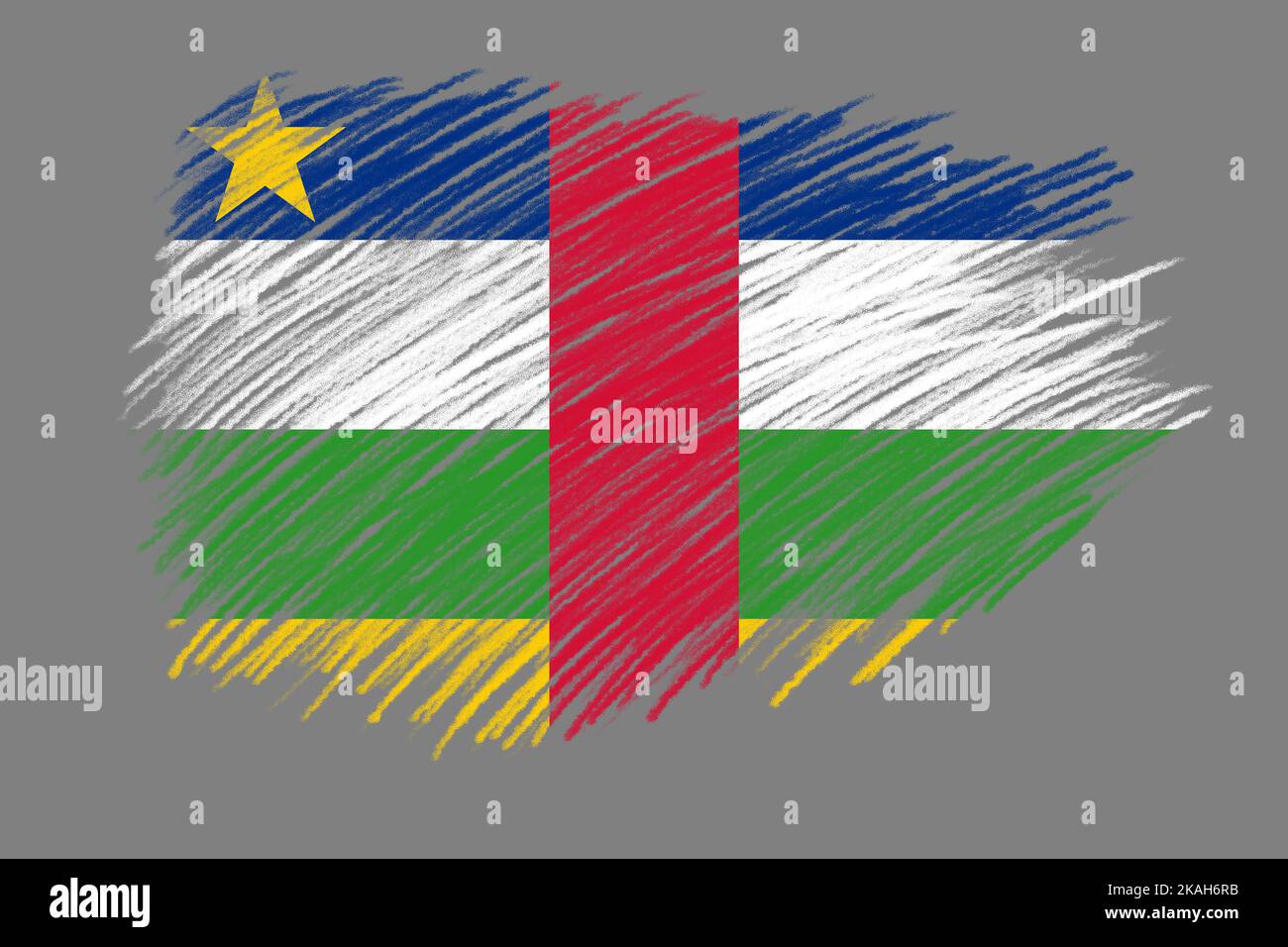 3D Flag of Central African Republic on vintage style brush background ...