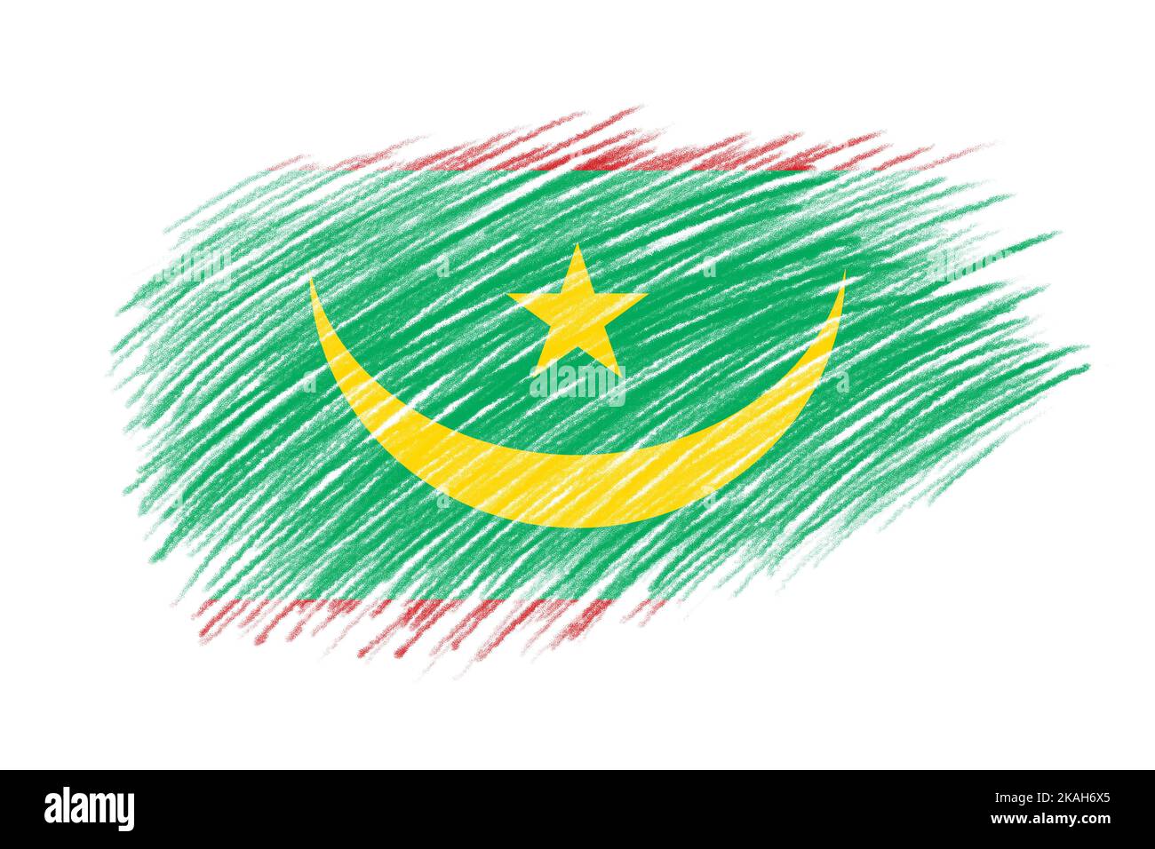 3D Flag of Mauritania on vintage style brush background Stock Photo - Alamy