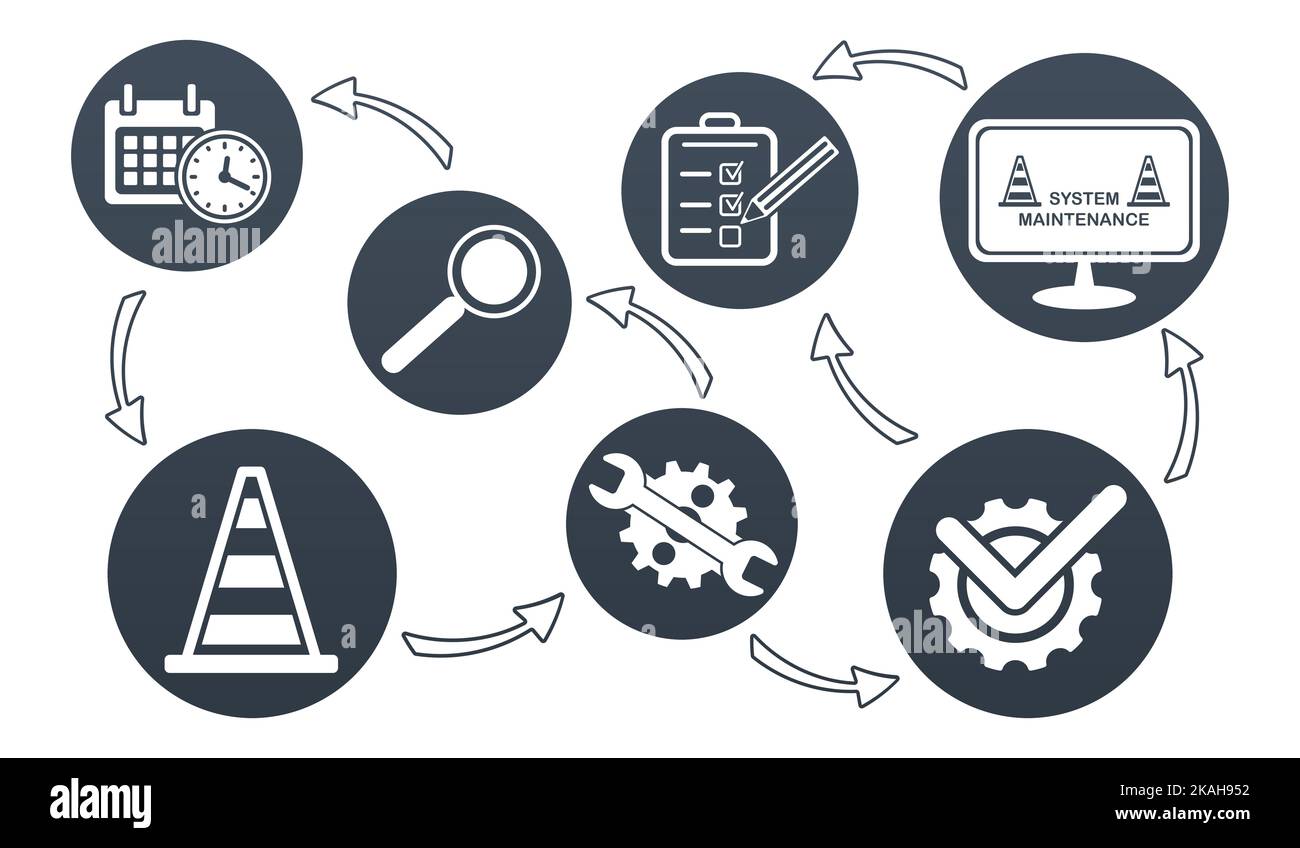 Illustration of a system maintenance concept Stock Photo Alamy