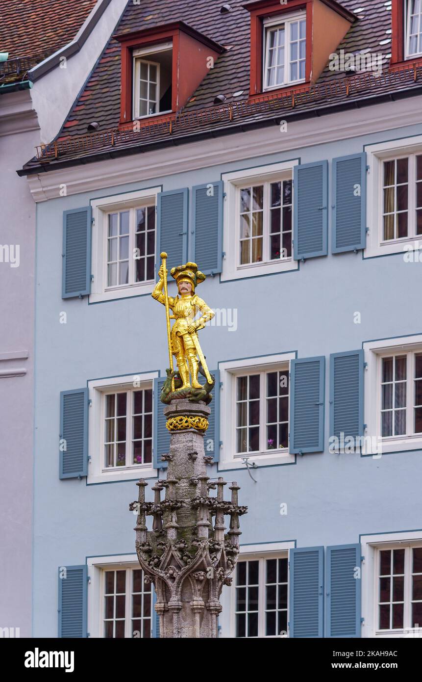 Statue of St. standing on the defeated dragon, St.