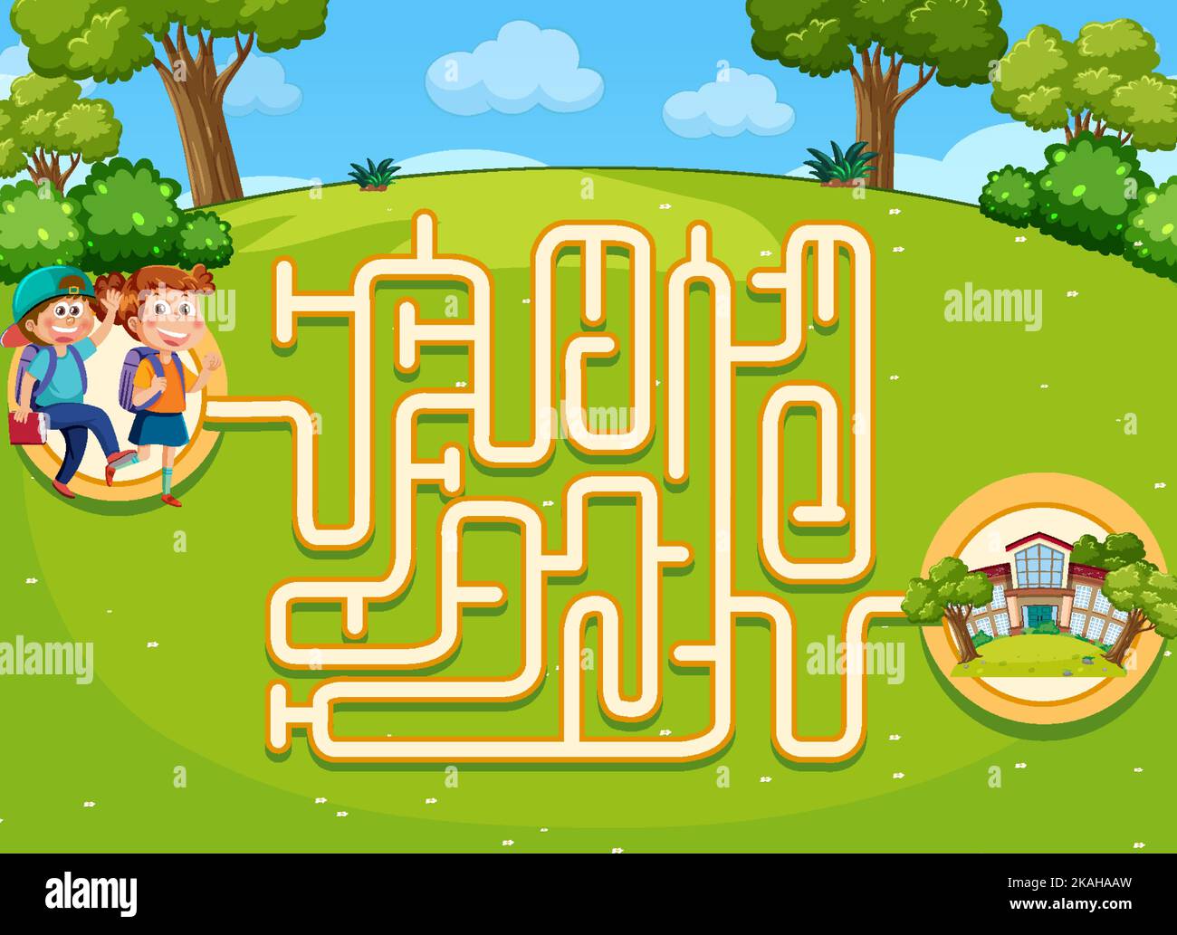 Maze game template for kids illustration Stock Vector Image & Art - Alamy