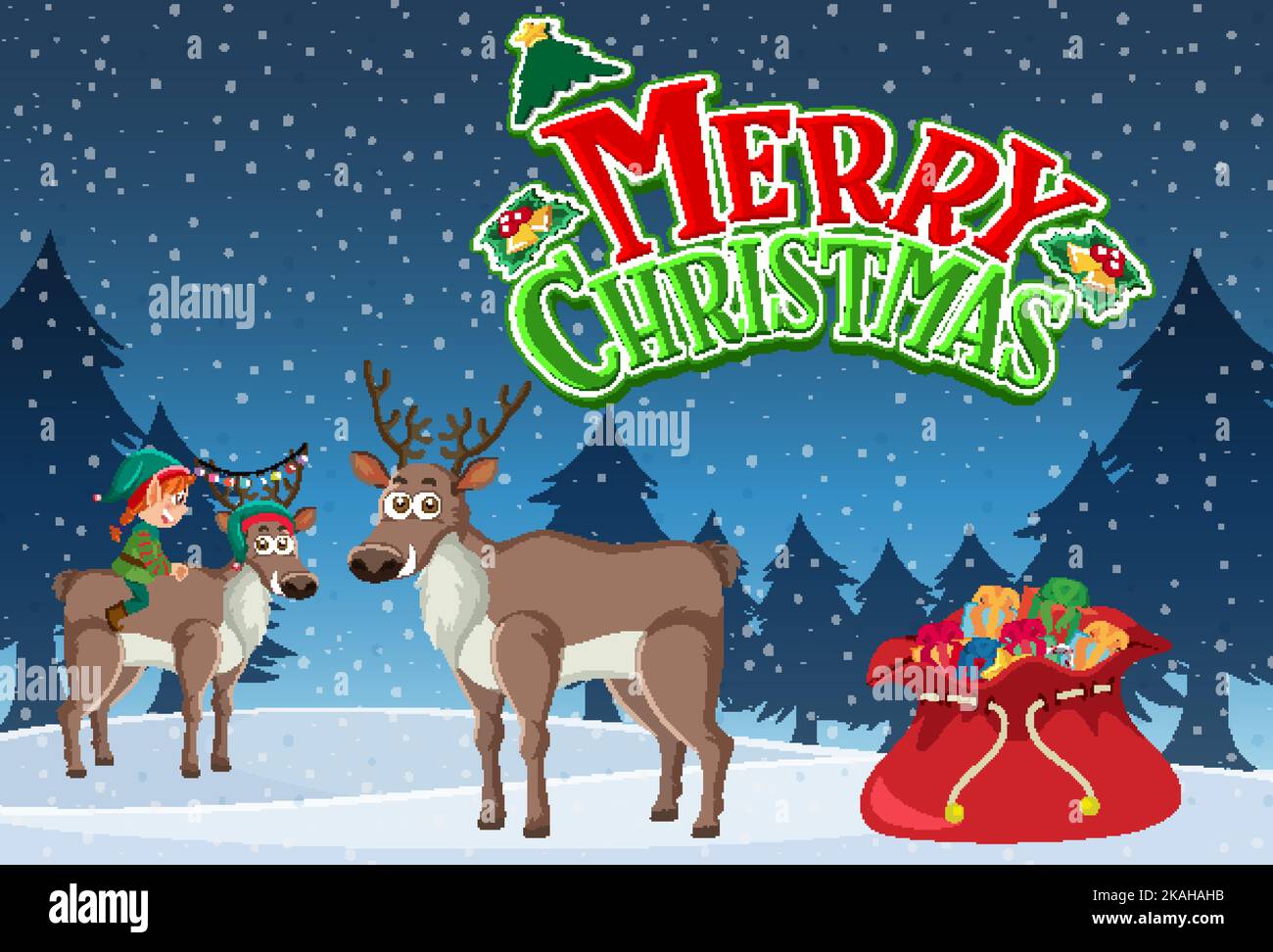Merry Christmas poster template illustration Stock Vector Image & Art ...