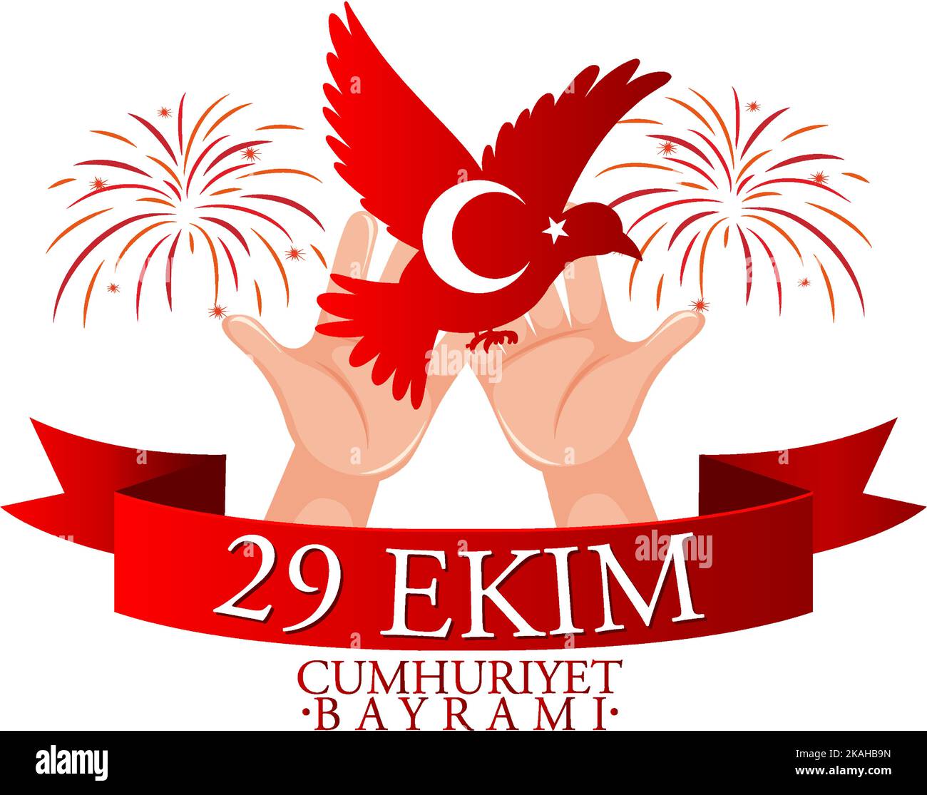 Republic Day of Turkey text design illustration Stock Vector Image
