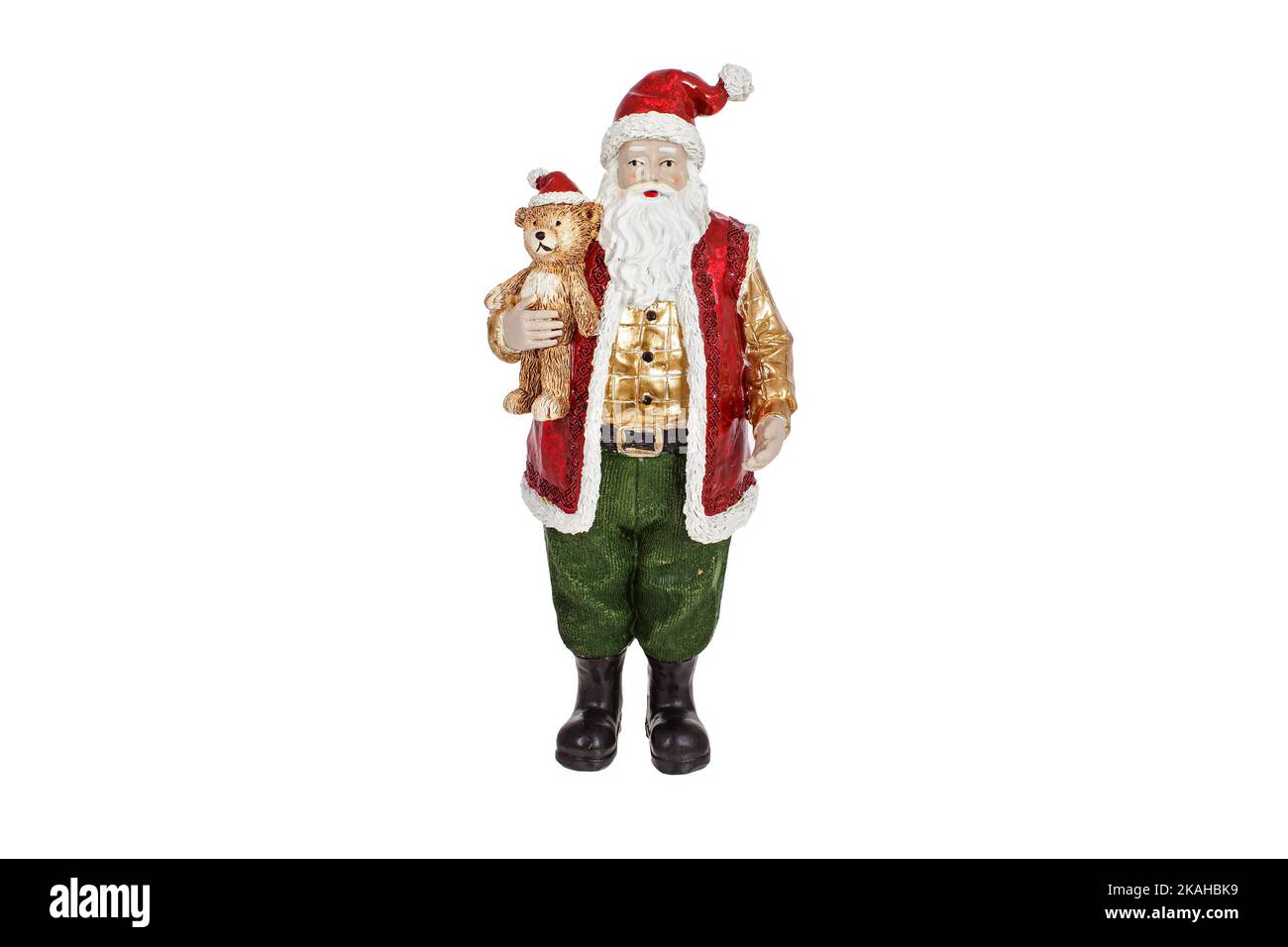 Santa Claus figurine isolated on white background Stock Photo - Alamy