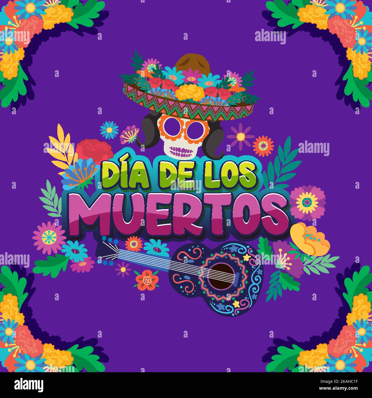 Day of the Dead poster design illustration Stock Vector Image &amp; Art - Alamy