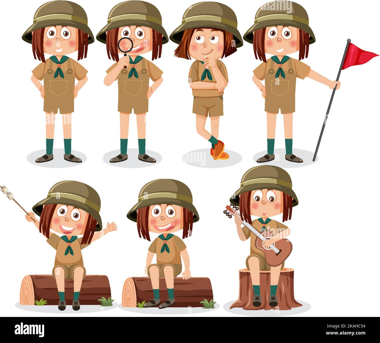Children in camping outfit illustration Stock Vector Image & Art - Alamy