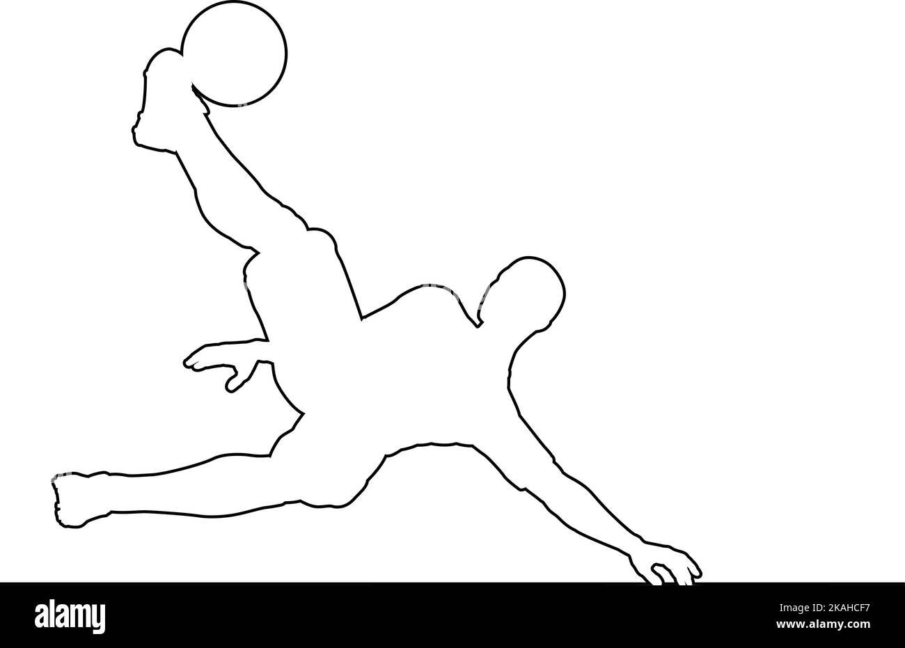 Soccer Football Player Line Silhouette Outline Stock Vector Image & Art ...