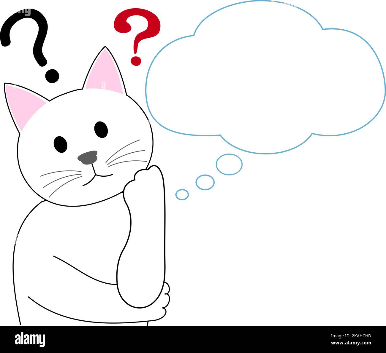 A White Kitten that doesn’t have an answer. Stock Vector