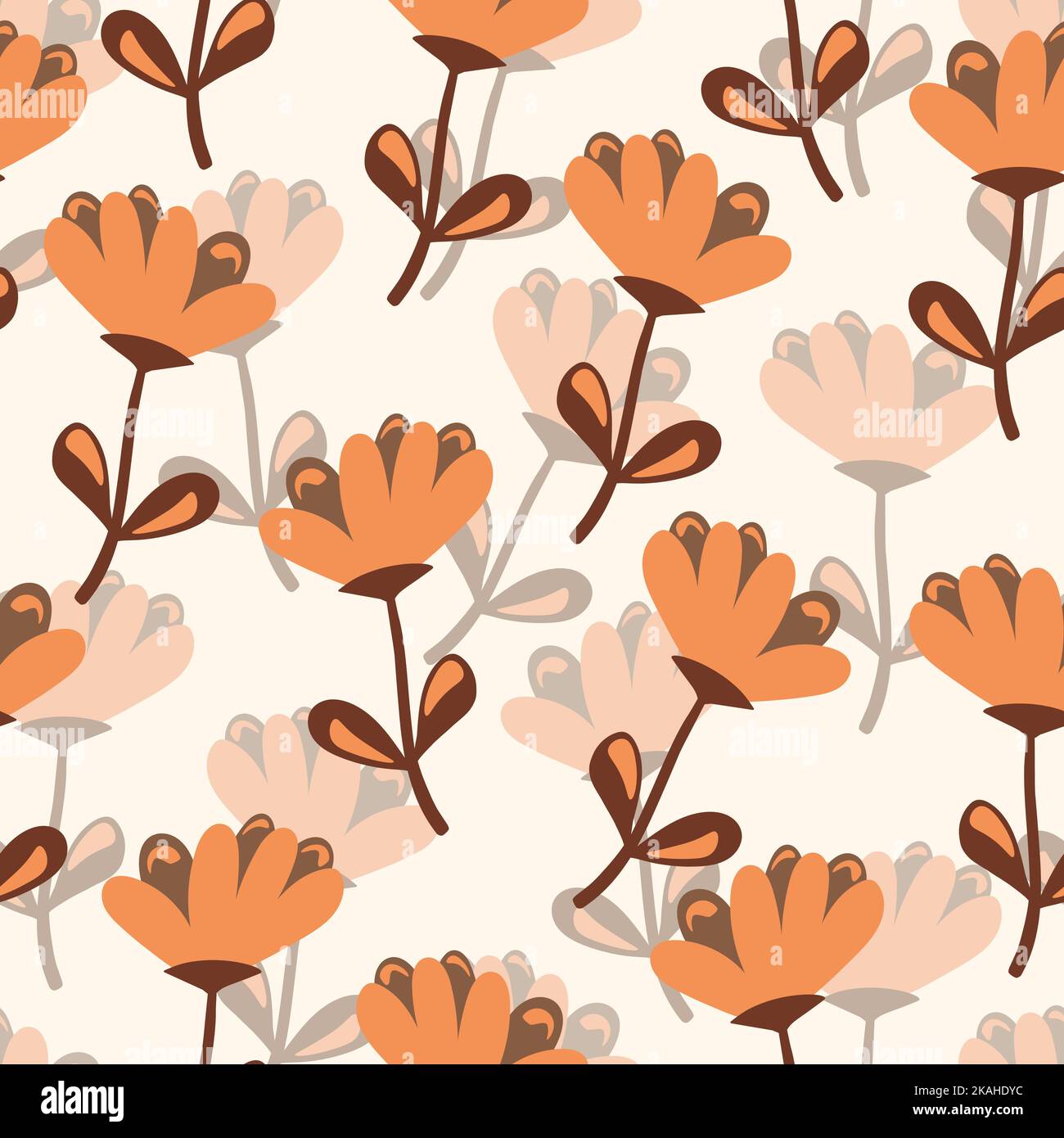 Seamless floral pattern based on traditional folk art ornaments ...