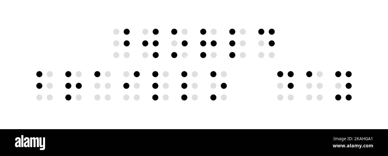 Text to read by touch. Braille font Stock Vector