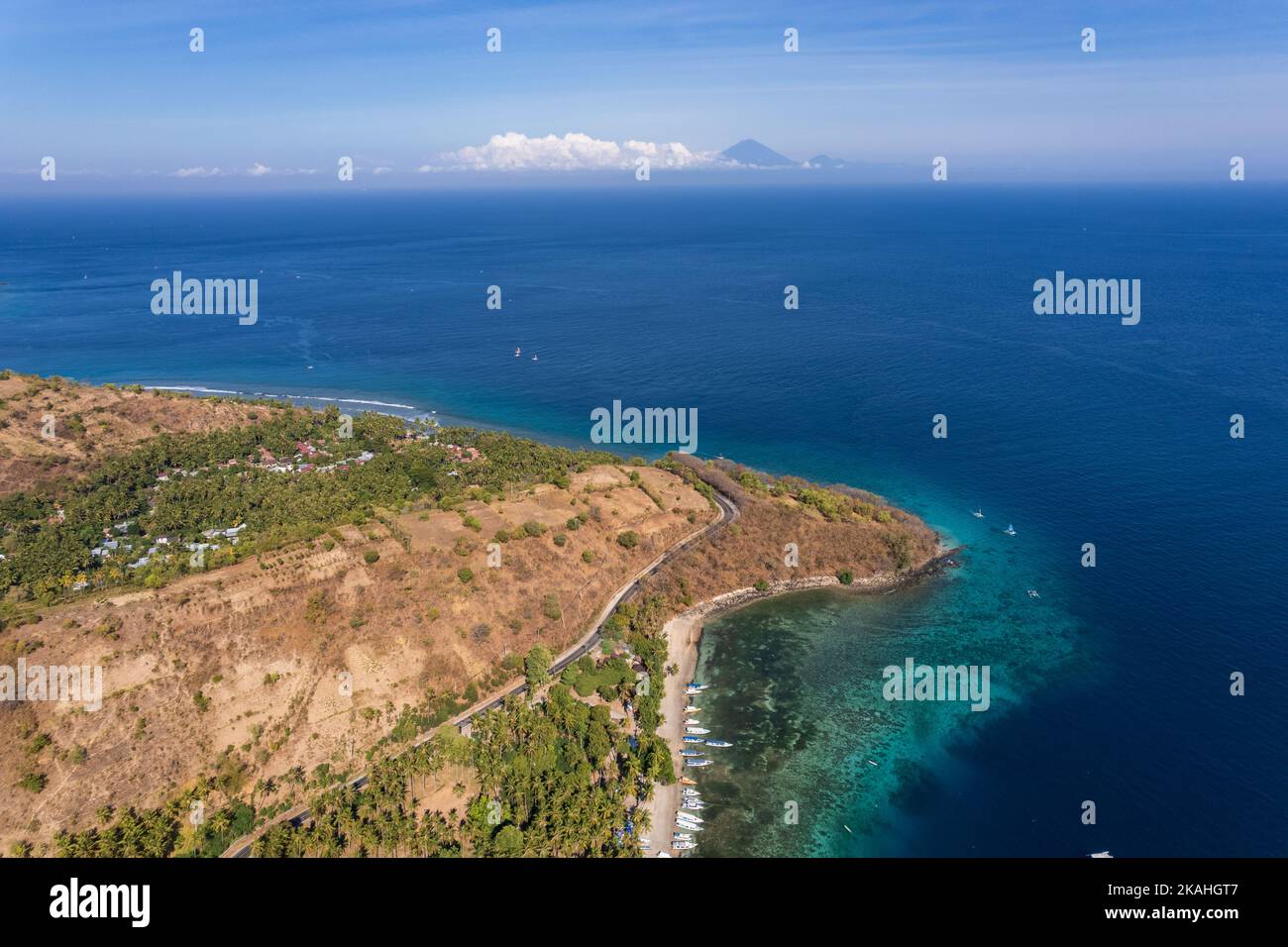 Aerial view of Kecinan beach, Lombok, West Nusa Tenggara, Indonesia Stock Photo