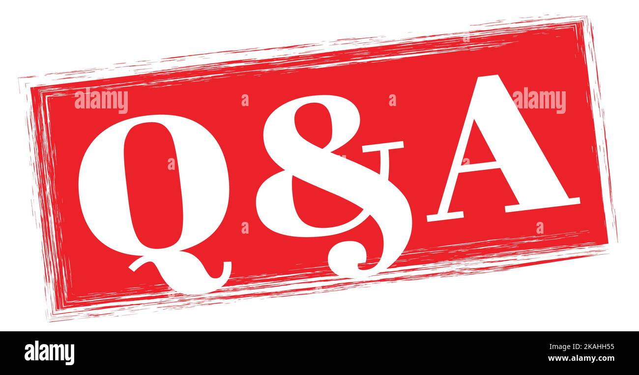 Q&A text written on red rectangle stamp sign Stock Photo - Alamy