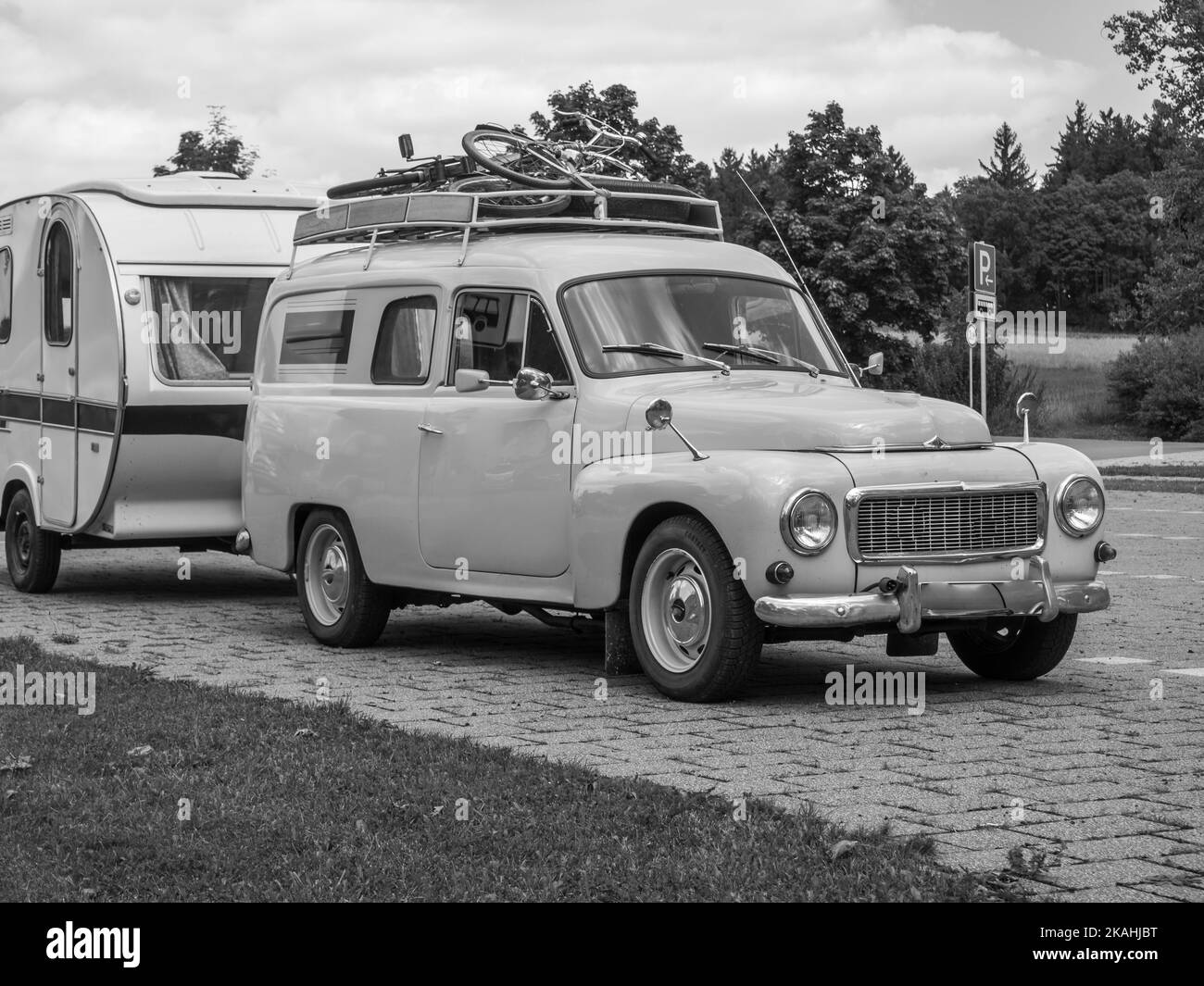 vintage-classic-car-with-caravan-stock-photo-alamy