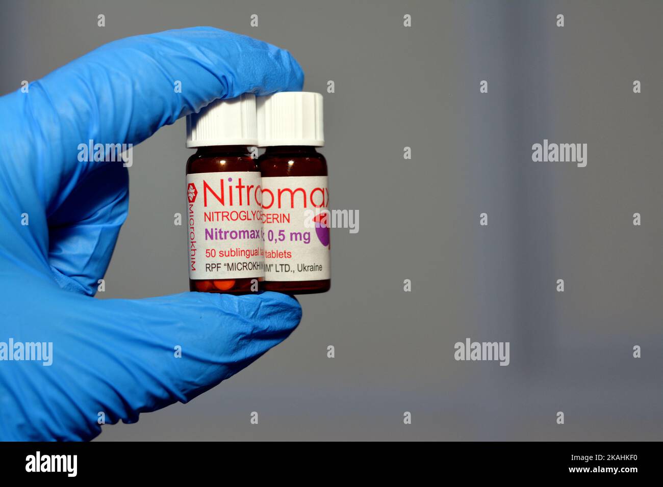 Cairo, Egypt, September 13 2022 Nitromax sublingual tablets 0,5 mg