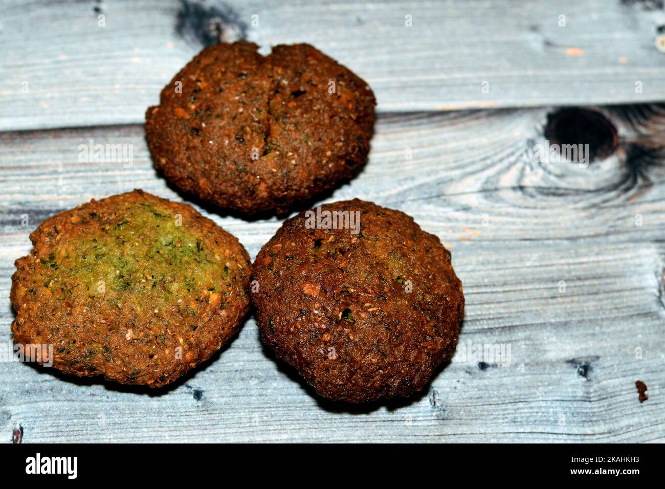 Traditional Egyptian fried falafel balls, green burger, made of ground