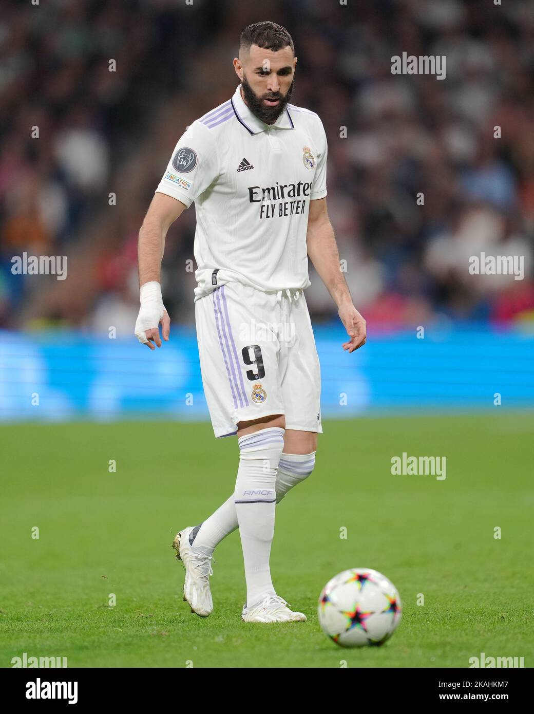 Karim Benzema of Real Madrid during the UEFA Champions League match ...