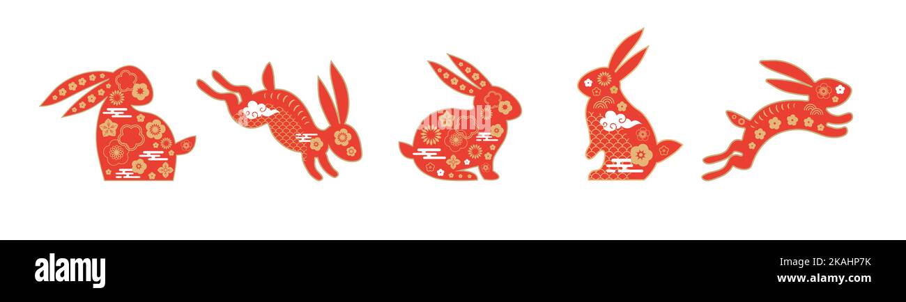 Paper cut chinese rabbit year Cut Out Stock Images & Pictures - Alamy