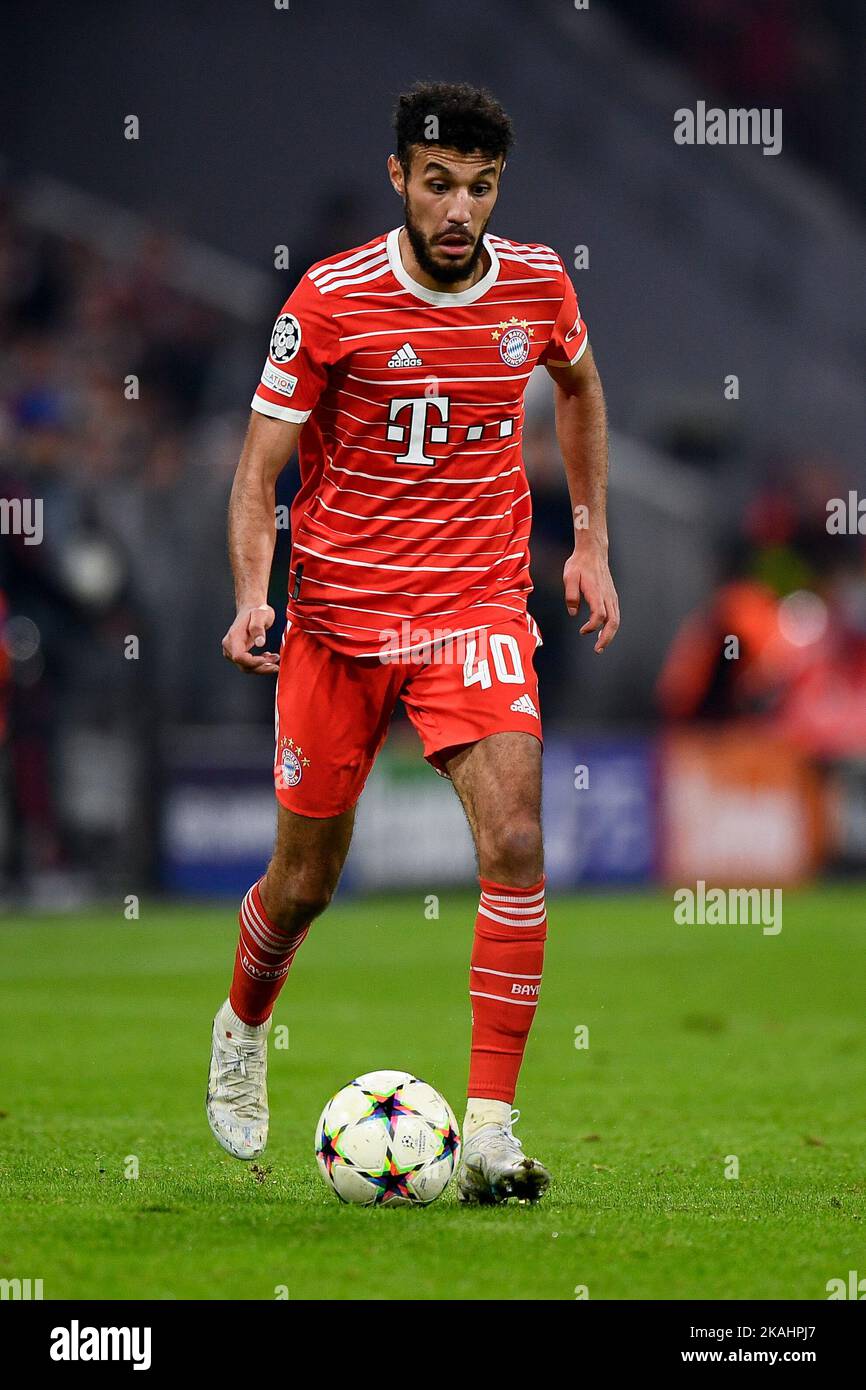 Munich, Germany. 01 November 2022. Noussair Mazraoui of FC Bayern Munich in action during the UEFA Champions League football match between FC Bayern Munich and FC Internazionale. Nicolò Campo/Alamy Live News Stock Photo