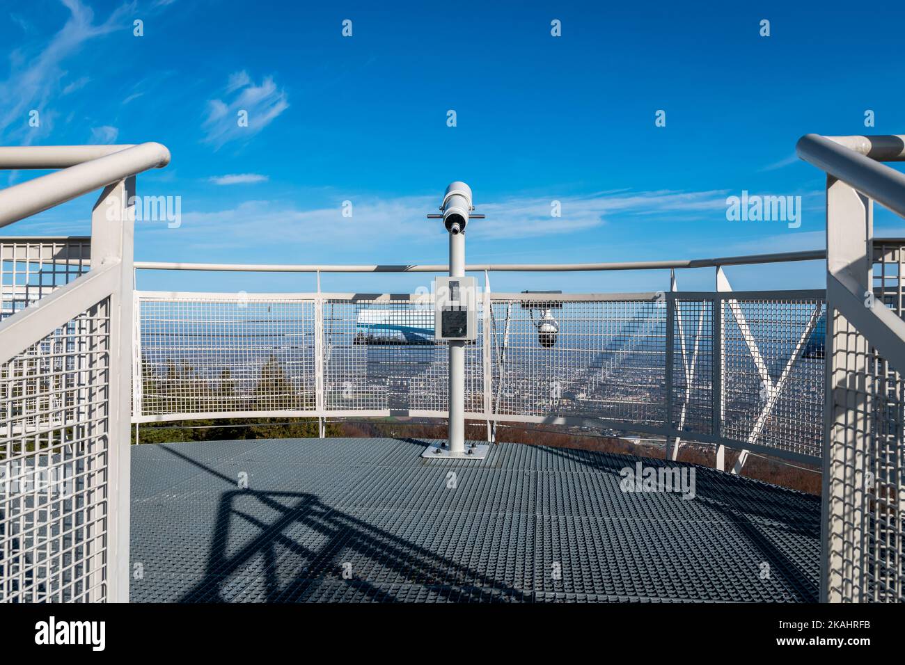 Viewing platform with telescope on Szyndzielnia Mountain in Bielsko