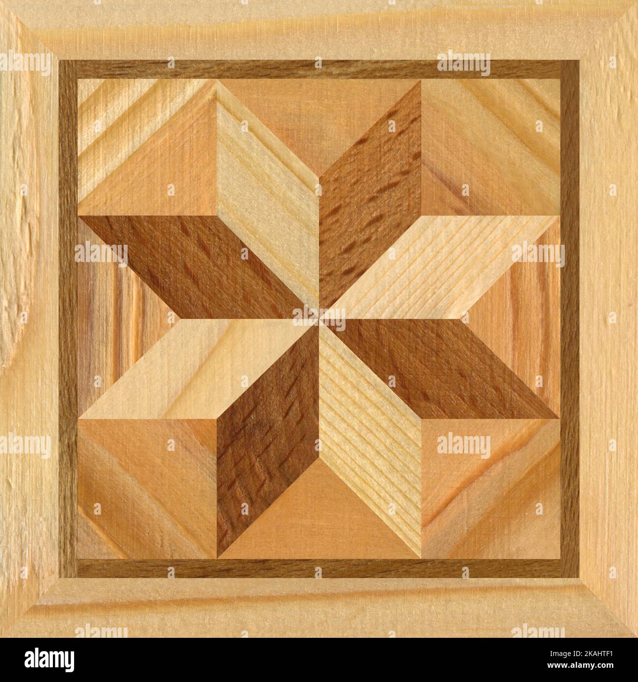 Wooden marquetry, patterns created from the combination of different ...