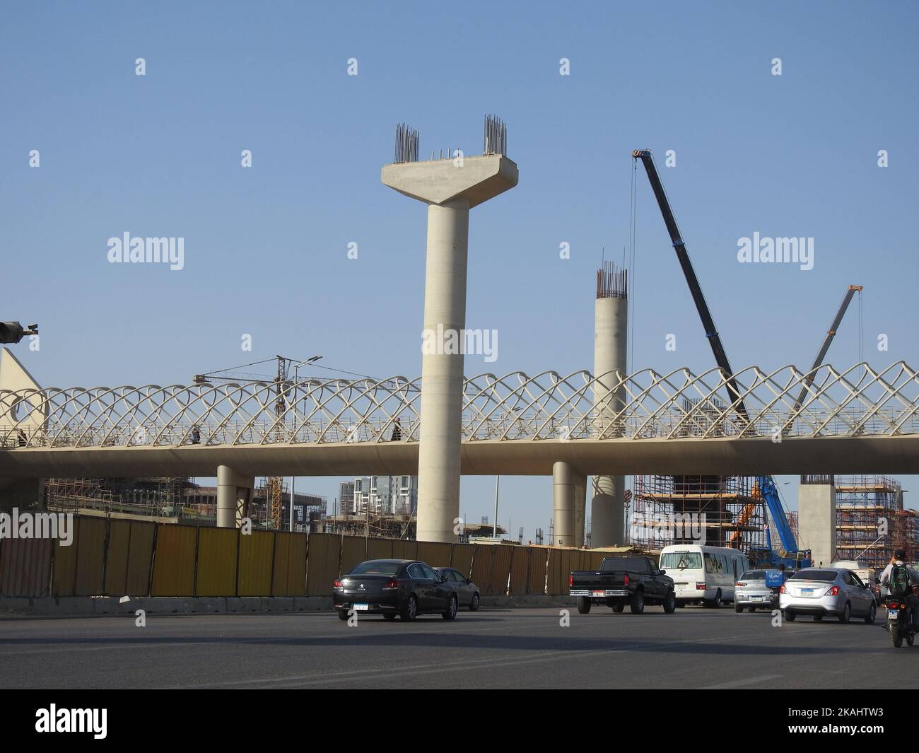 Giza, Egypt, July 25 2022 Giza Egyptian overhead transportation system