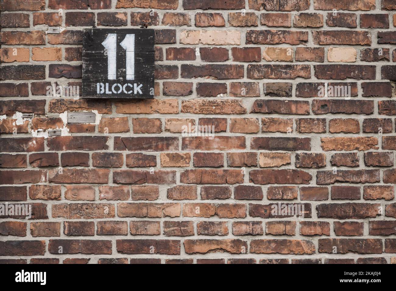 11 block building signal in the Auschwitz concentration camp during the ...