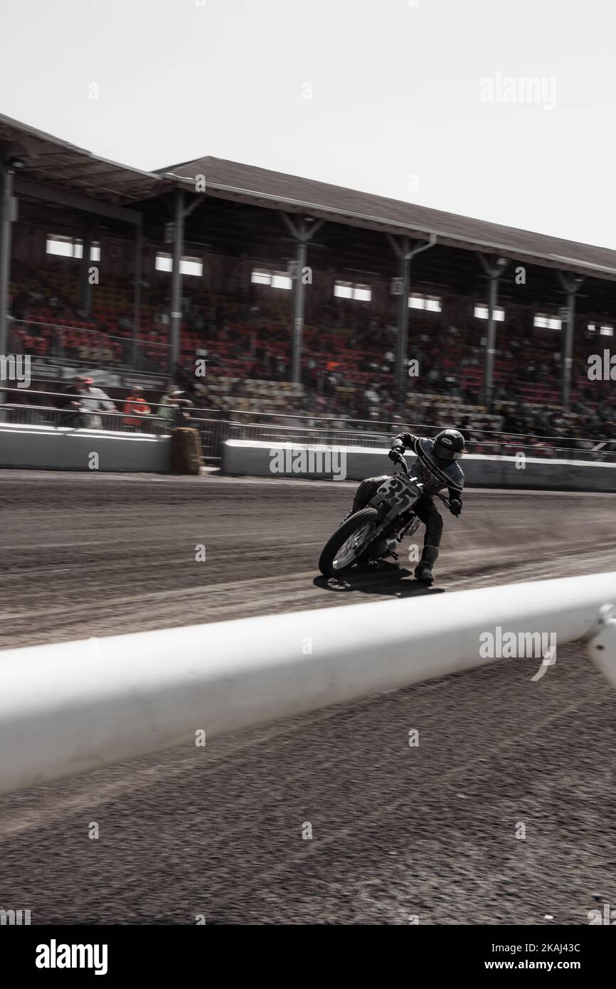 A biker at the Barbara Fritchie Classic Stock Photo