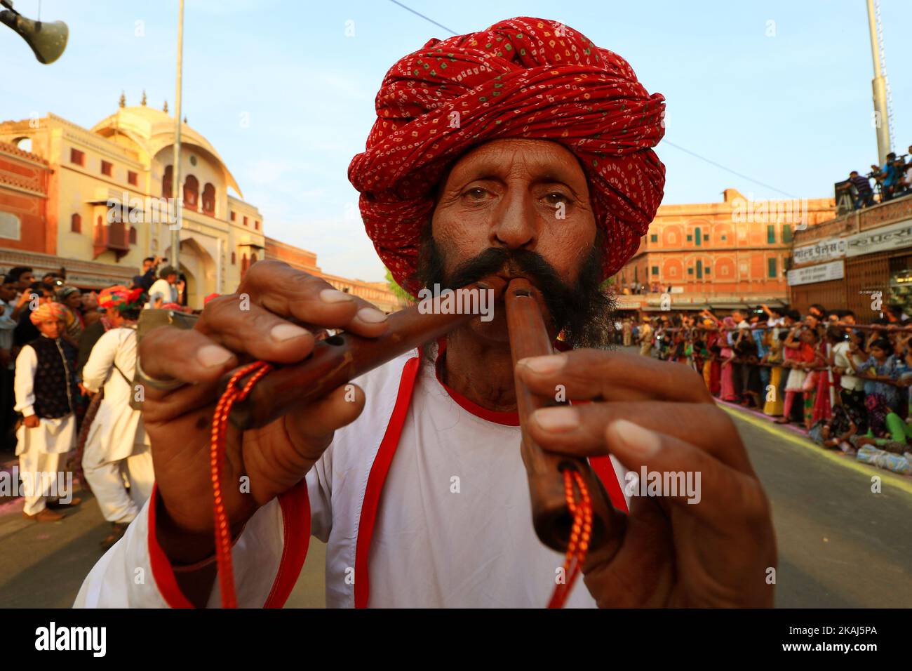 Rajasthani Folk Artists During The Traditional Gangaur Procession On rajasthani-folk-artists-during-the-traditional-gangaur-procession-on