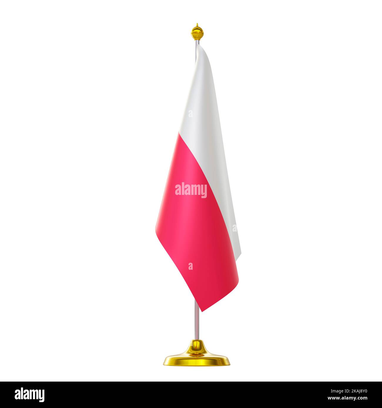 3d render of flag on pole for Poland countries summit and political ...