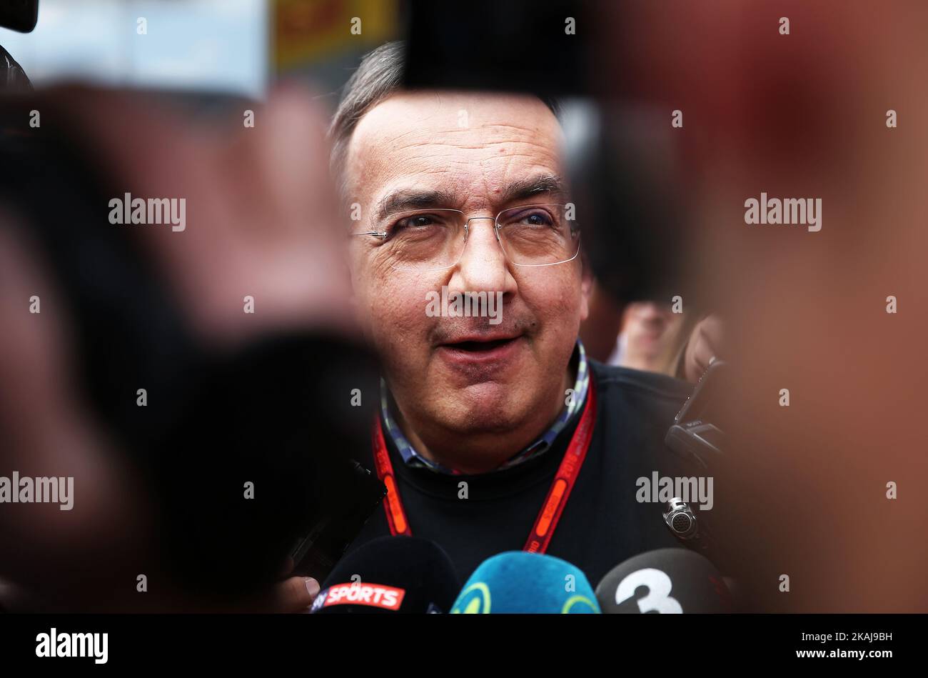 Sergio Marchionne in the paddock of the GP Spain of Formula 1, held at the Barcelona-Catalunya Circuit, on may 15, 2016. Photo: Jordi Galbany/Urbanandsport/Nurphoto -- (Photo by Urbanandsport/NurPhoto) *** Please Use Credit from Credit Field *** Stock Photo