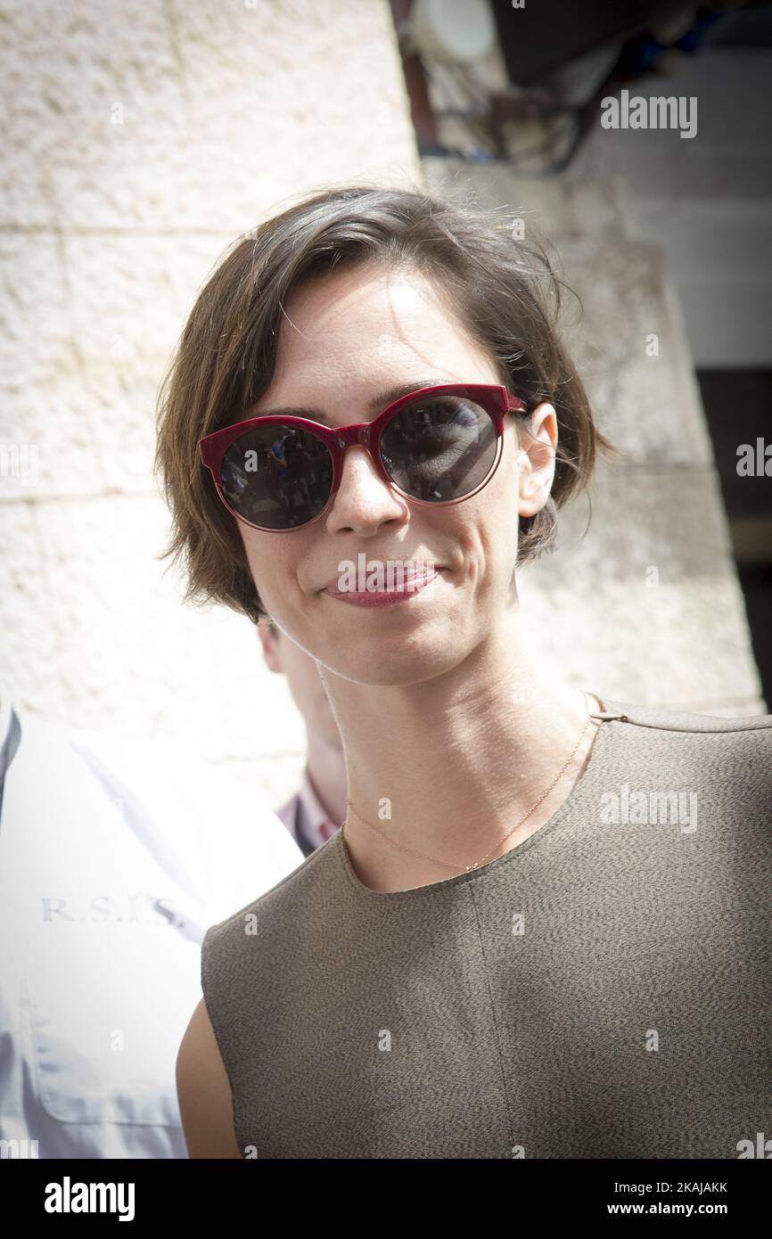 British-American actress Rebecca Hall attends 62 Taormina Film Fest - Day 2 on June 12, 2016 in Taormina, Italy.  (Photo by Manuel Romano/NurPhoto) *** Please Use Credit from Credit Field *** Stock Photo