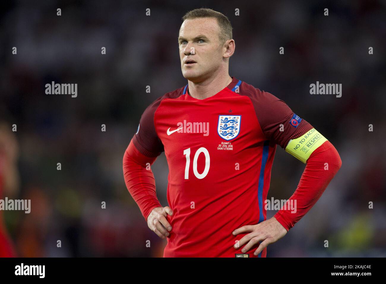 Wayne Rooney of England during the UEFA Euro 2016 Group B match between Slovakia and England at Stade Geoffroy Guichard in Saint-Etienne, France, June 20, 2016 (Photo by Andrew Surma/NurPhoto) *** Please Use Credit from Credit Field *** Stock Photo