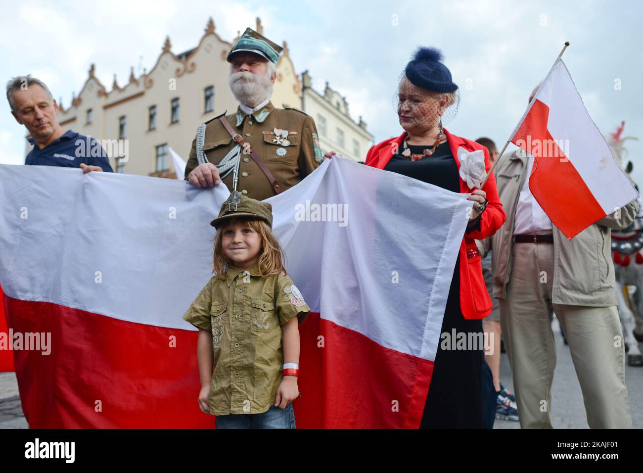 The 72nd anniversary of Warsaw Upraising 1944, in Krakow city center on 1 August, 2016, in Krakow, Poland. Photo by Artur Widak *** Please Use Credit from Credit Field *** Stock Photo